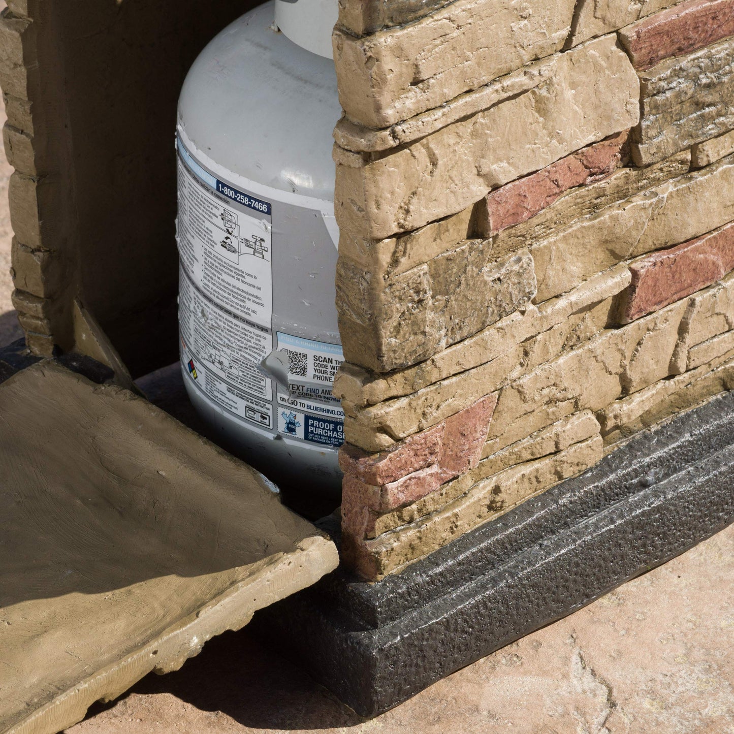 Christopher Knight Home Chesney Stone MGO Fire Column - 40,000 BTU, 19.5", Natural Stone