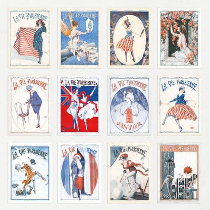 Artery8 50 Pcs French Music Theatre Arts Aesthetic Collage Kit La Vie Parisienne Wall Art Prints A6 Set Pack 14.8 x 10.5 cm (5.8 x 4.1) Room Decor Poster Collection