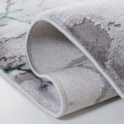 SAFAVIEH Craft Collection Area Rug - 10' Square, Grey & Green, Modern Abstract Design, Non-Shedding & Easy Care, Ideal for High Traffic Areas in Living Room, Bedroom (CFT877Y)