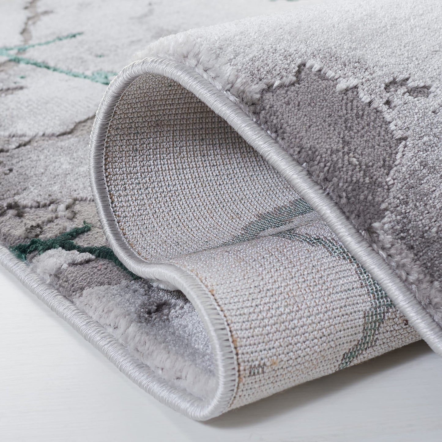 SAFAVIEH Craft Collection Area Rug - 10' Square, Grey & Green, Modern Abstract Design, Non-Shedding & Easy Care, Ideal for High Traffic Areas in Living Room, Bedroom (CFT877Y)
