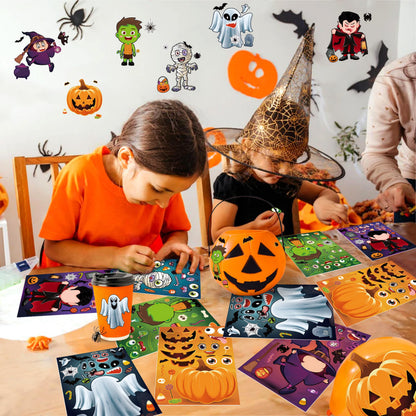 LINAYE 120 Sheets Halloween Stickers Crafts for Kids Toddlers, Make Your Own Halloween Stickers for Goodie Treat Bag Fillers Game Activities for Kids Toddlers Party Favors