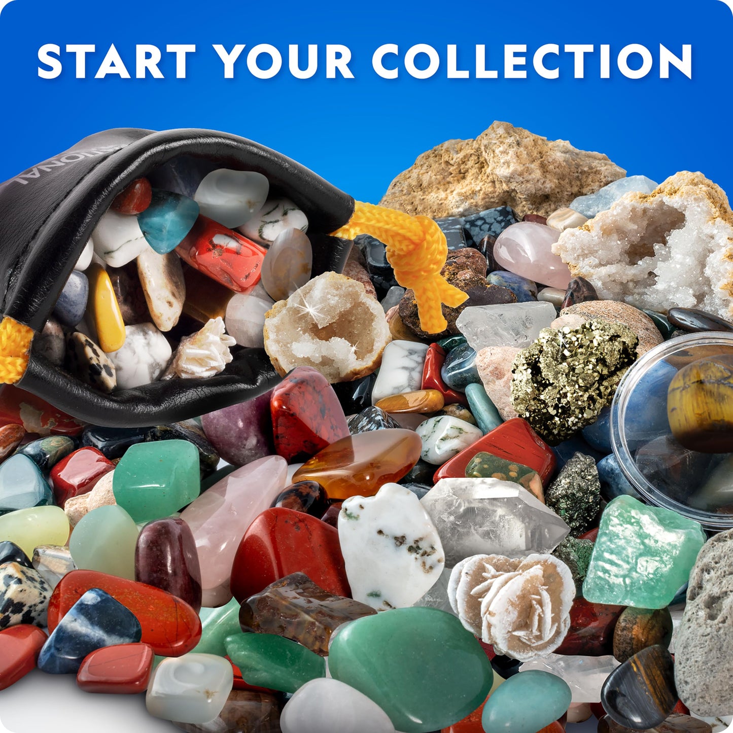 National Geographic Rock Collection Box for Kids – 300+ Piece Gemstones and Crystals Set Includes Geodes and Real Crystals, Rocks and Minerals, Science Kit for Kids, A Geology Gift for Boys and Girls