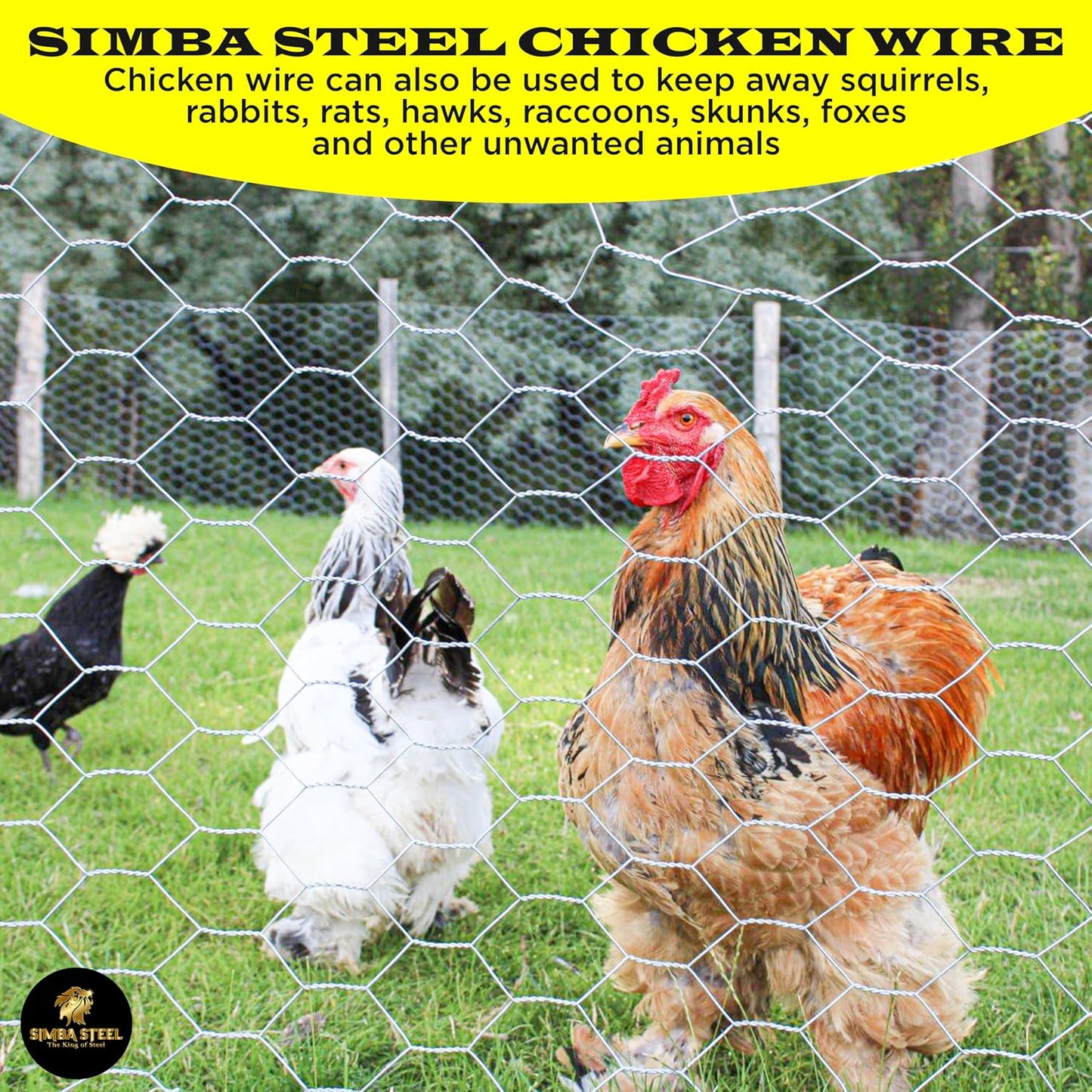 12 100 1 20GA 12 100) Chicken Wire in x FT x Mesh x | Poultry Wire Netting | Hot Dipped Galvanised | Hexagonal