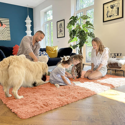 OLANLY Runner Rugs - Soft Fluffy Machine Washable 2x6 for Hallway & Bedroom | Muted Orange Decor