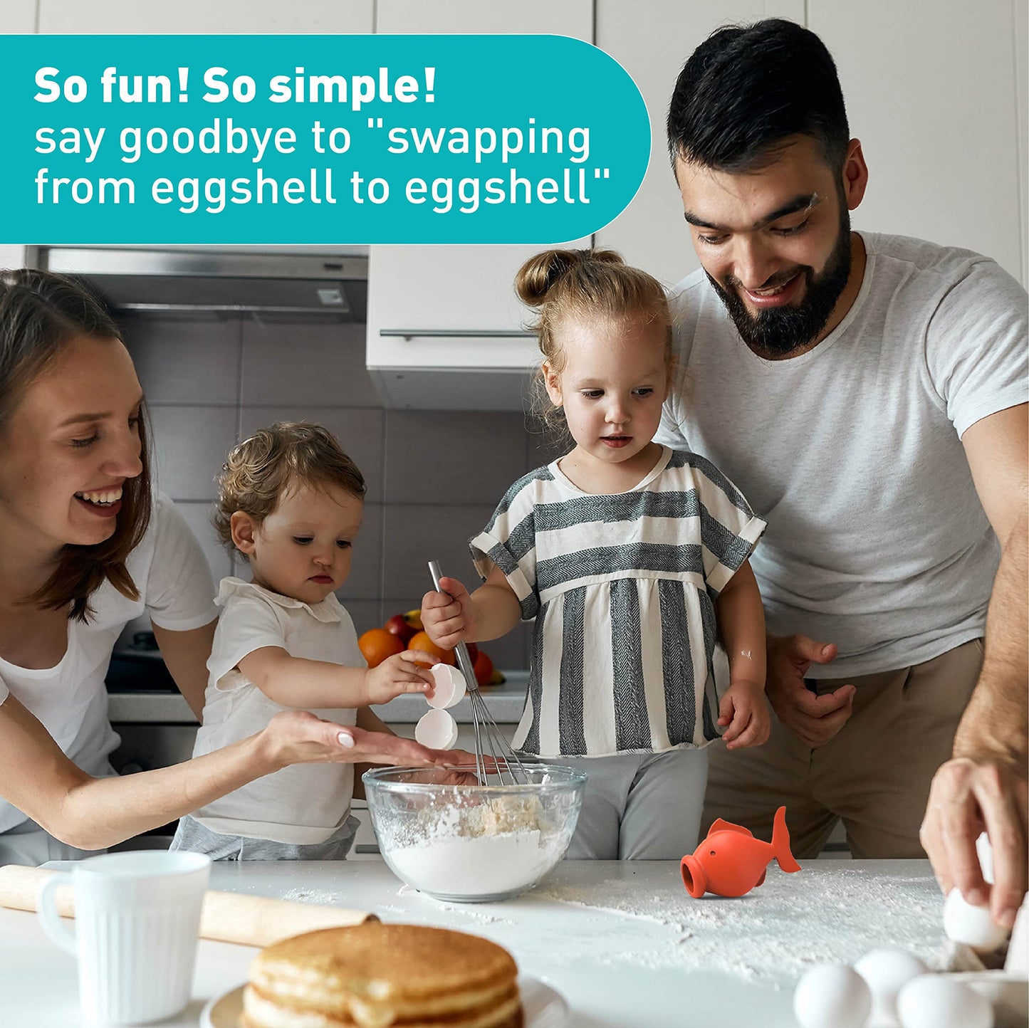 Peleg Design Egg Separator for Raw Eggs – Silicone Egg Yolk and White Separator, YolkFish Lips Swallow Release – Cute Kitchen Tool Gadget for Cooking/Baking