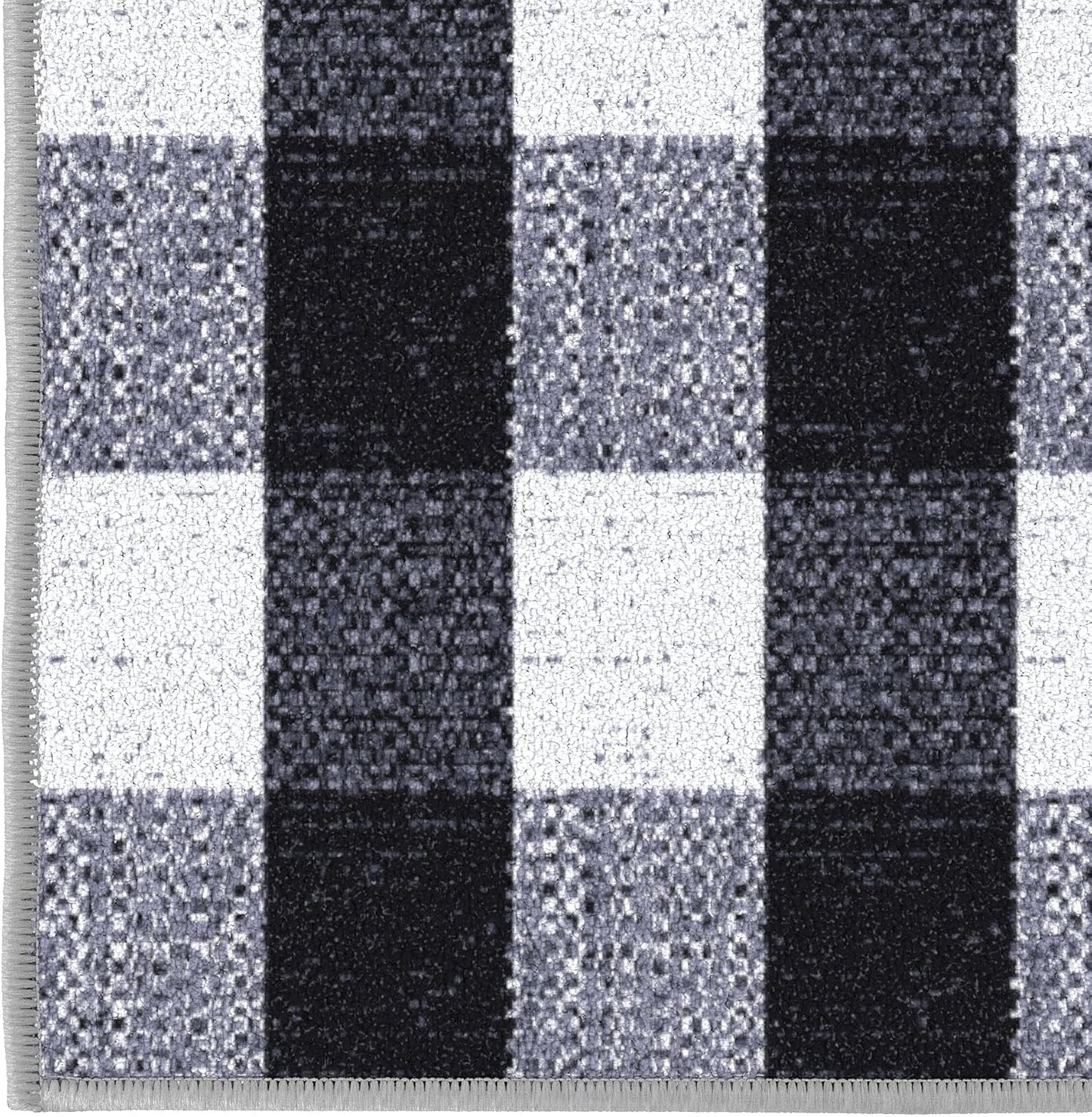 Ottomanson Ottohome Collection Non-Slip Rubberback Checkered Buffalo Plaid Design Indoor Area Rug, 2'3" x 3',