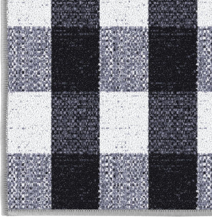 Ottomanson Ottohome Collection Non-Slip Rubberback Checkered Buffalo Plaid Design Indoor Area Rug, 2'3" x 3',