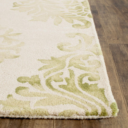 SAFAVIEH Dip Dye Collection 8' x 10' Beige / Green DDY516B Handmade Damask Premium Wool Area Rug