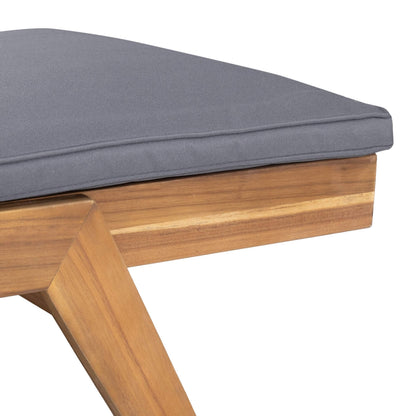 Christopher Knight Home Caily Outdoor Chaise Lounge with Cushions - Acacia Wood - Teak/Dark Gray (Set of 4)