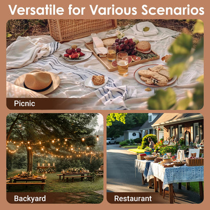 72" Rectangular Outdoor Picnic Table for 6 Person,Heavy Duty Wooden Dining Set with Built-in Benches,Metal Legs,1.97" Umbrella Hole,Waterproof&Corrosion-Resistant,Ideal for Garden, Backyard,Brown
