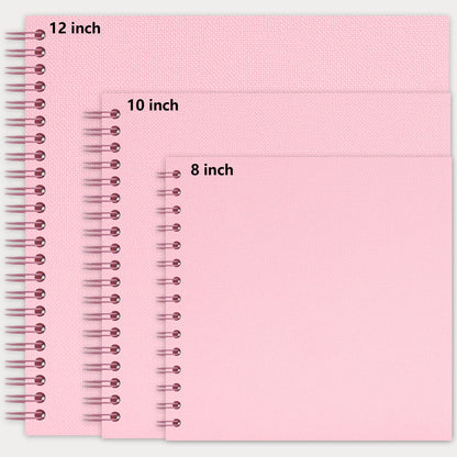 Vienrose Scrapbook Album 10x10 Inch Blank Thick Kraft Paper DIY Scrapbooking Supplies, Small Scrap Book Photo Albums for Wedding Travel Family Baby - Perfect Holiday Gifts Pink 20 Sheets/40 Pages