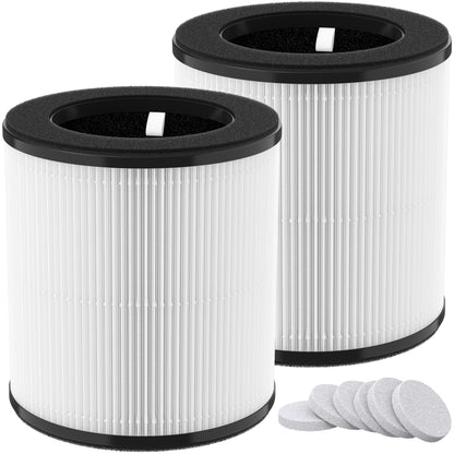 XBWW 2 Packs D10 Replacement Filters Compatible with Tailulu D10 Air Purifi-er, 3-in-1 Filter of D10 Premium Filter, Activated Carbon Filter with Extra 6 Pieces Aroma Pads