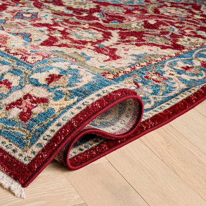 SAFAVIEH Area Rug 8x10 - Kashan Collection - Large - Red & Blue, Traditional Oriental Design, Non-Shedding & Easy Cleaning, Ideal for Living Room, Bedroom, Office, Dining Space (KSN307Q)