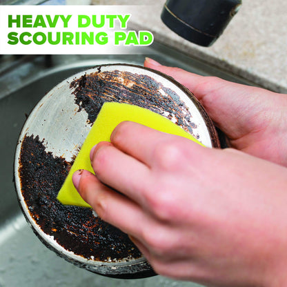 (24 Pack) Heavy Duty Scrub Sponges by SCRUBIT – Kitchen Dish, Sink and Bathroom Cleaning Scrubber Sponge - with Non-Smell Scouring Pad [New Packaging]