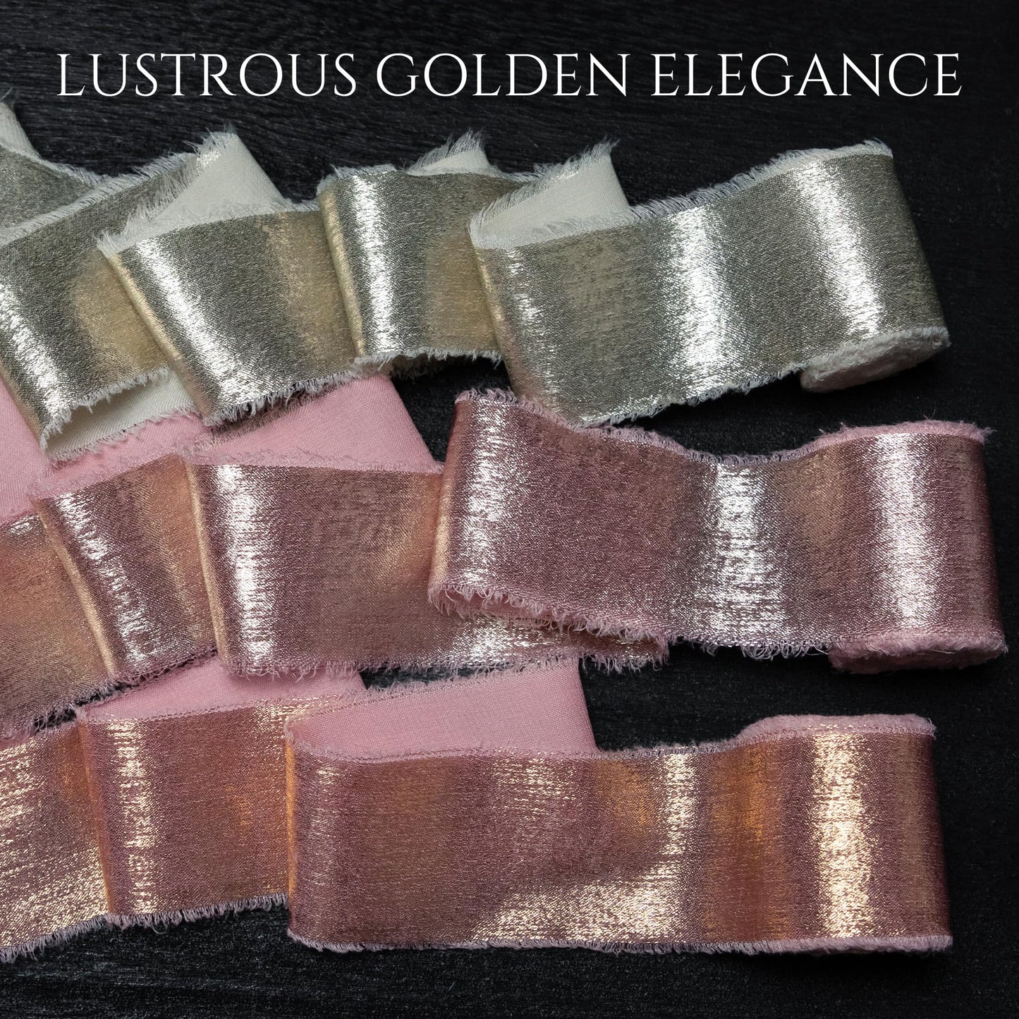 Keypan Pink Set Ribbon, Shimmery Chiffon Silk Ribbons Frayed Edge for Bridal Flower Bouquet Gift Wrapping Wedding Invitations Decor DIY Crafts 1.5" x 15 Yard 3 Rolls