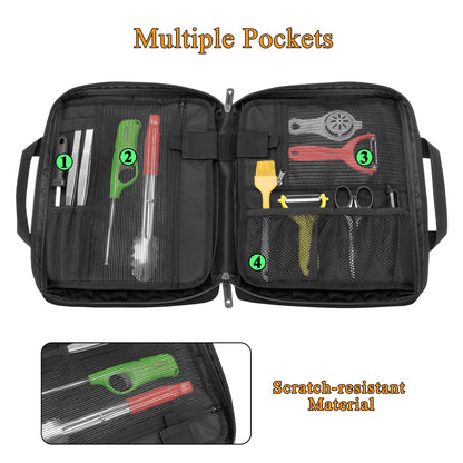 samdew Chef Knife Bag with 20+ Slots, Professional Chef Storage Case with Lockhole & Multiple Pockets, Knife Carrier Travel Knife Roll Bag for Kitchen Tools & Chef Utensils, Patent Design, Bag Only