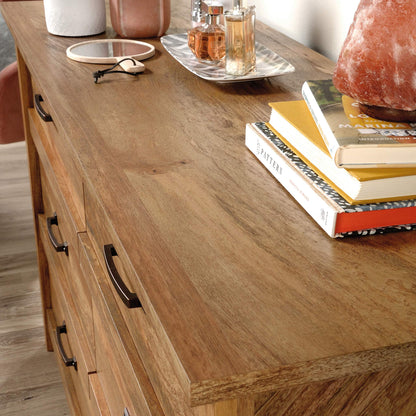 Sauder Cannery Bridge 6 Drawer Dresser Bedroom Dresser Chest of Drawers Wooden, in Sindoori Mango