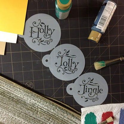 Holly, Jolly and Jingle Cookie Stencil Set by Designer Stencils