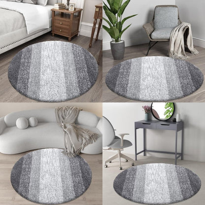 OLANLY 30-inch Round Bathroom Rugs, Extra Soft and Absorbent Microfiber Bath Rugs, Quick Dry Machine Washable Bath Mats for Bathroom Floor, Tub and Shower, Home Decor Accessories, Grey