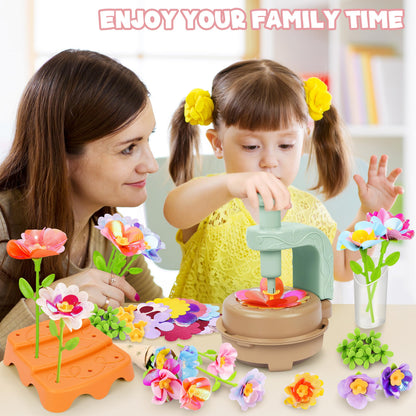 Fabric Flower Bouquets Toys, DIY Craft Kits Toys for Kids - Flowers Market Toy, Build Your Flower Bouquet, Arts & Crafts for 4+ Year Toddler Girl, Educational Activity Preschool B-Day Gifts