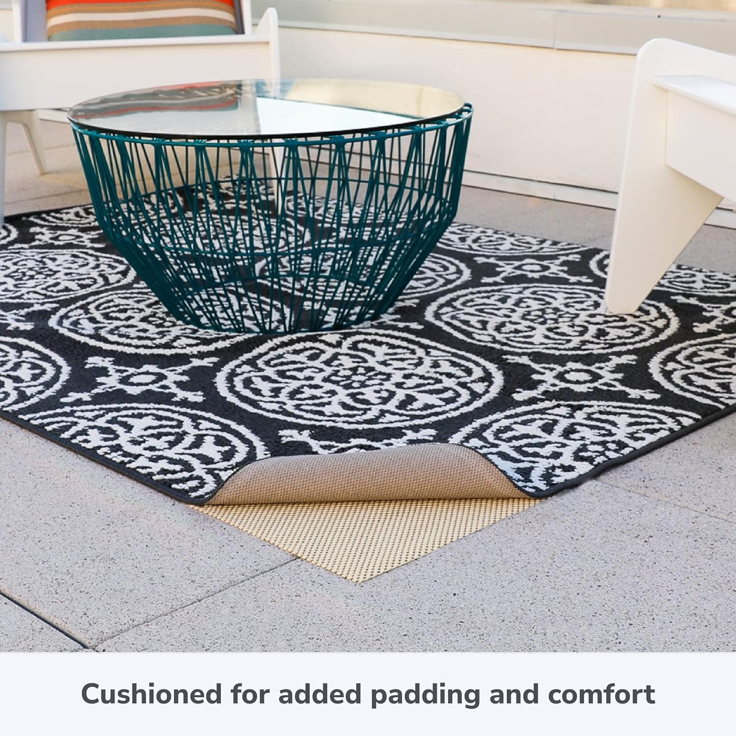 Slip-Stop Super Grip Outdoor Non-Slip Rug Pad, USA-Made 2 x 6 ft Outdoor Rug Gripper to Prevent Sliding