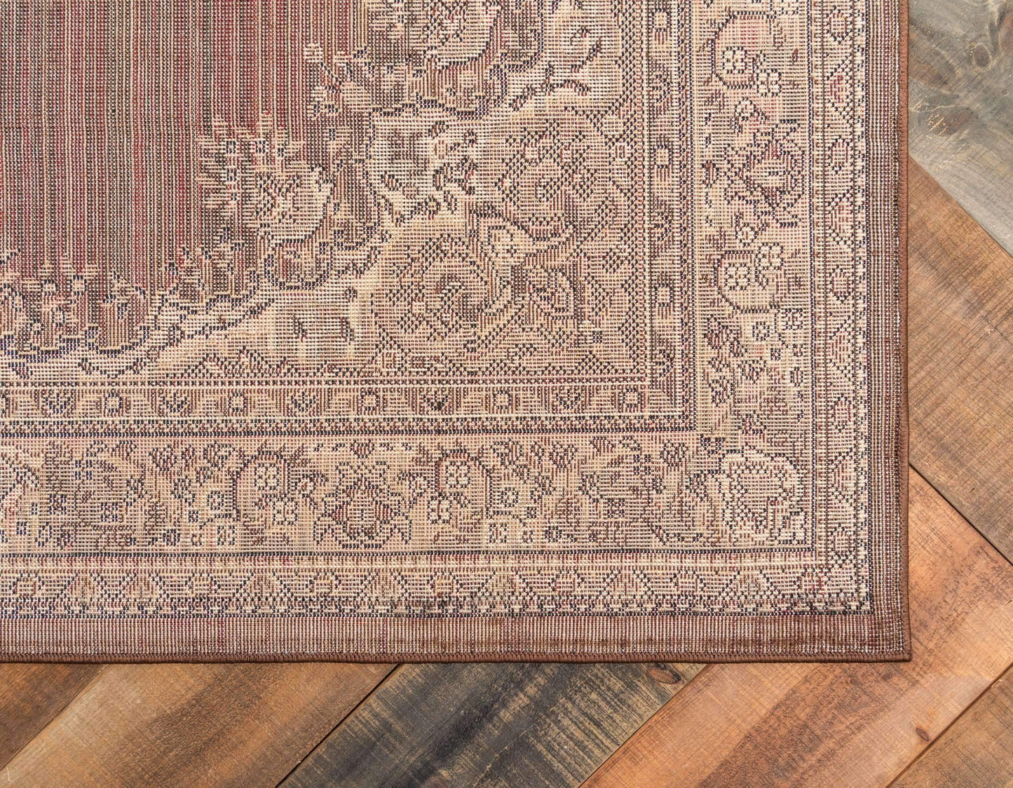 Unique Loom Reza Collection Traditional Persian Style Area Rug, 9 ft 10 in x 13 ft, Brown/Ivory