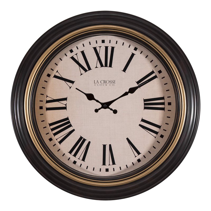 La Crosse Technology 18-Inch Traditions Antique Brown Quartz Analog Wall Clock - 404-3045BK