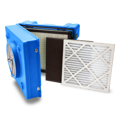 B-Air RA-650 HEPA Air Scrubber Commercial Industrial Grade Air Purifier Negative Air Machine for Water Damage Restoration, Blue