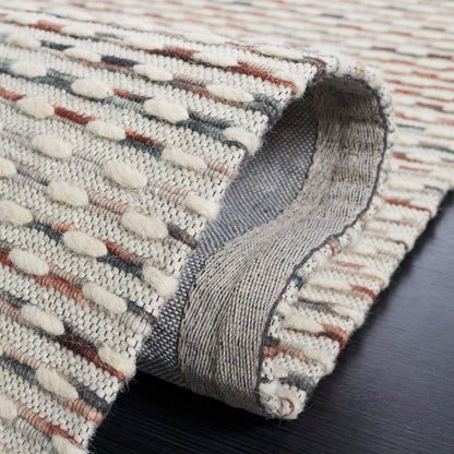 SAFAVIEH Area Rug 8x10 - Marbella Collection - Large - Beige & Rust, Handmade Wool, Ideal for Living Room, Bedroom, Office, Dining Space (MRB158P)