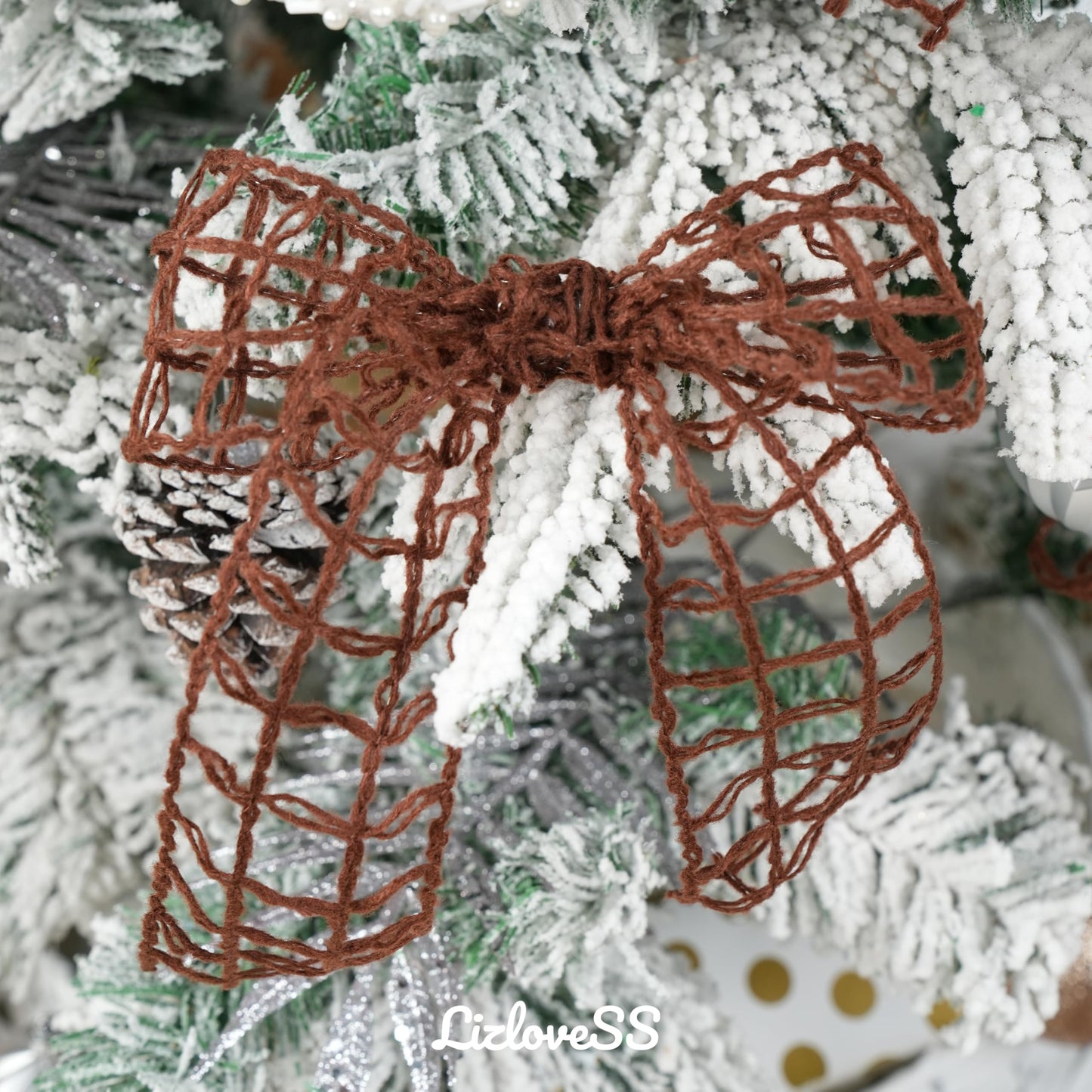 LIZLOVESS Brown Mesh Burlap Wired Ribbon 2.5" x 10 Yards Rustic Wrapping Ribbon Net Ribbon for Christmas Home Decor Wedding Gift Wrapping Tree Topper Bows Wreaths Craft Supplies Thanksgiving Autumn