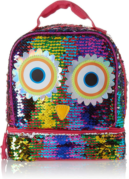 UPD Owl Dual Compartment Lunch Bag, 9 x 7.5 x 5, Multicolor