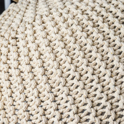 ART pinecone Woven Cotton Rope Yoga Ball Cover – 65 cm / 26" Fit Exercise Ball Chair Cover, Non-Slip & Washable, Decorative Balance Ball Cover for Home, Office & Fitness (Warm Ivory)