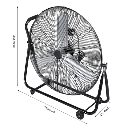 Simple Deluxe Dynamic 30-Inch Floor Fan with Roll Booster - Industrial-Grade Airflow, 360 Degree Adjustable Tilt, and Portable Design for Rapid Cooling and Flexible Air Circulation