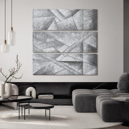 Empire Art Direct Abstract Wall Art Textured Hand Painted Canvas by Martin Edwards, Triptych, 60" x 20" each, Diamonds