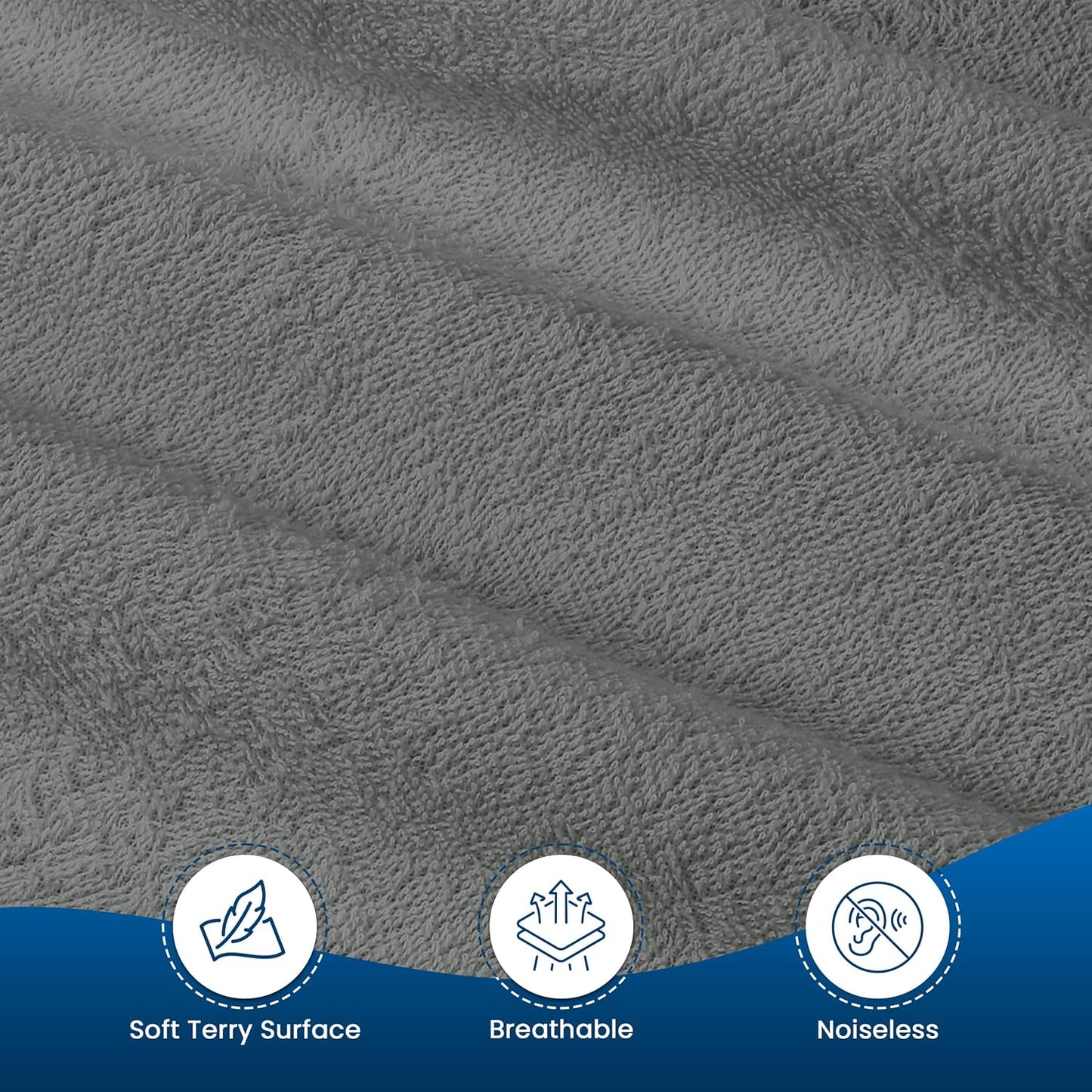 Utopia Bedding Twin XL Mattress Protector - Waterproof Terry Cover with Deep Pockets | Soft & Breathable Gray