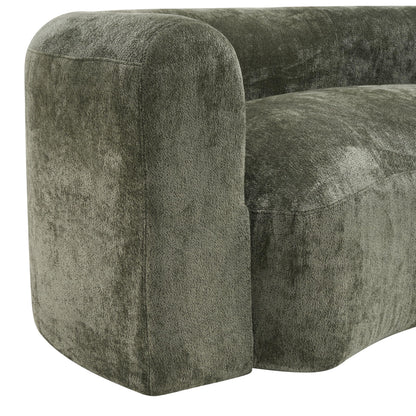 Christopher Knight Home 87.75" Curved Sleeper Sofa, 3 Seater Deep Seat Modular Floor Couch, Upholstered Chenille Fabric Comfy Cloud Couch with Round Arms & Curved Back for Living Room Bedroom, Green