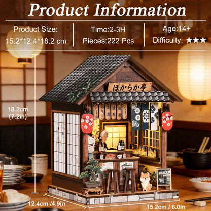 ISSEVE Japanese Booknook Kit DIY Miniature House Kit Book Nook Japan, Book Nook Kits for Adults, Creative Bookshelf Insert Decor, 3D Wooden Puzzle, Gifts for Crafts Book Lovers (Japanese Izakaya)