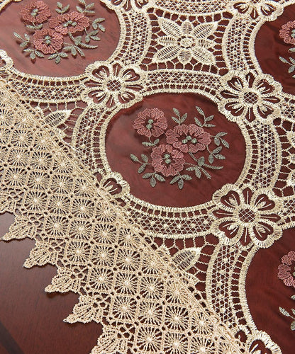 Simhomsen Burgundy Lace Table Runner, 16 × 108 Inch Long