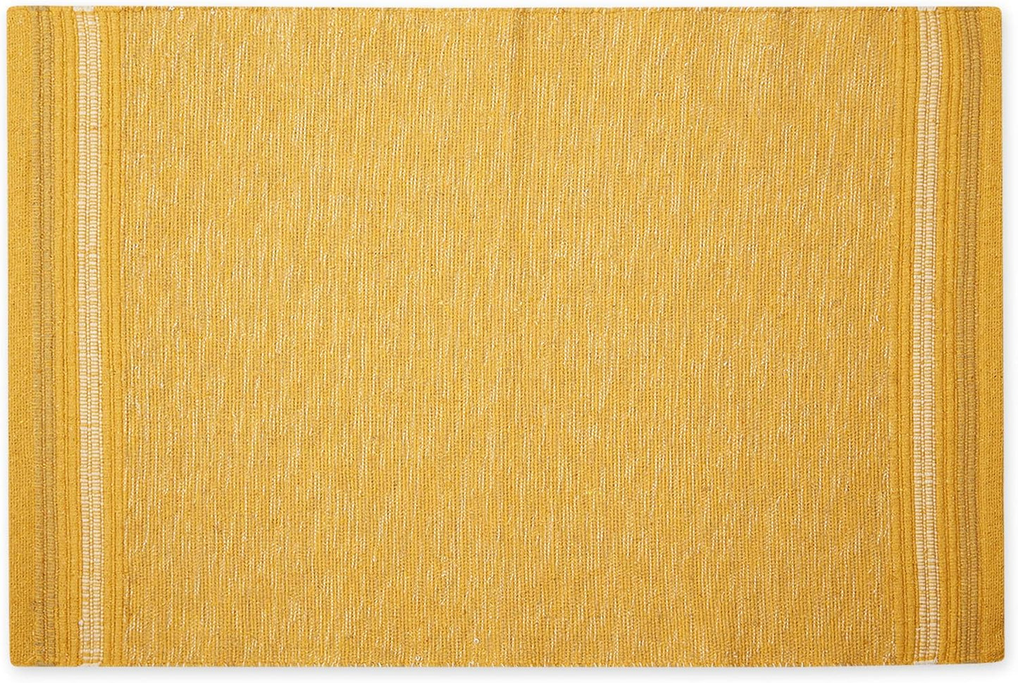 DII Variegated Recycled Yarn Modern Edge Stripe, 2x3', Honey Gold