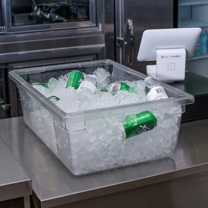 Carlisle FoodService Products Storplus Food Storage Container with Stackable Design for Catering, Buffets, Restaurants, Polycarbonate (Pc), 12.5 Gallons, Clear