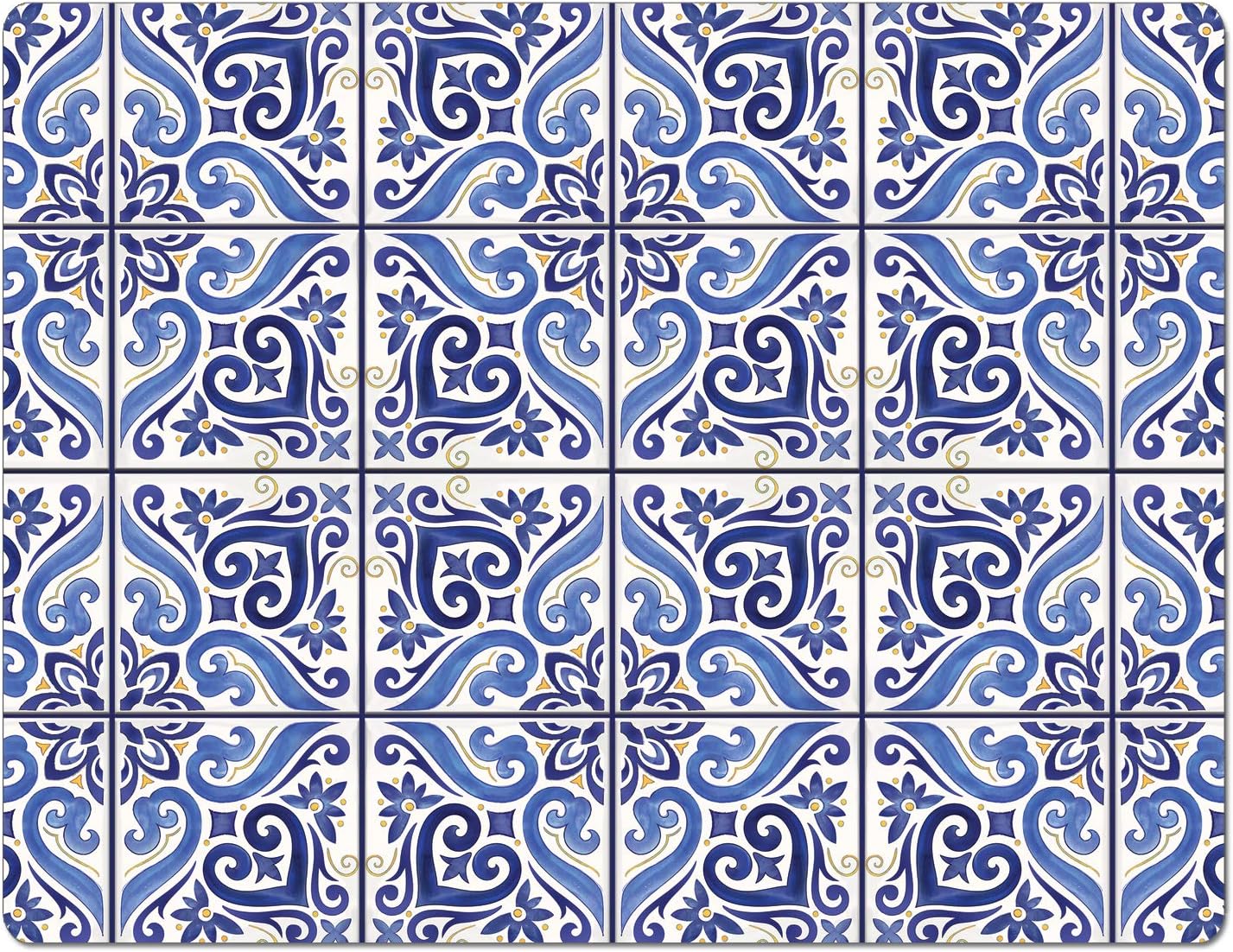 Cut N' Funnel Shades of Blue Designer Flexible Plastic Cutting Board Mat, 15" x 11.5", Easy to Clean, Made in the USA