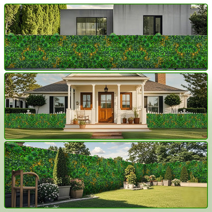Yangrass Artificial Grass Wall Panels, 40"x120" (33.33 sqft) Boxwood Wall Roll with Tropical Leaves, Faux Greenery Privacy Fence Screen, Grass Backdrop for Outdoor Indoor Garden Birthday Wedding Decor