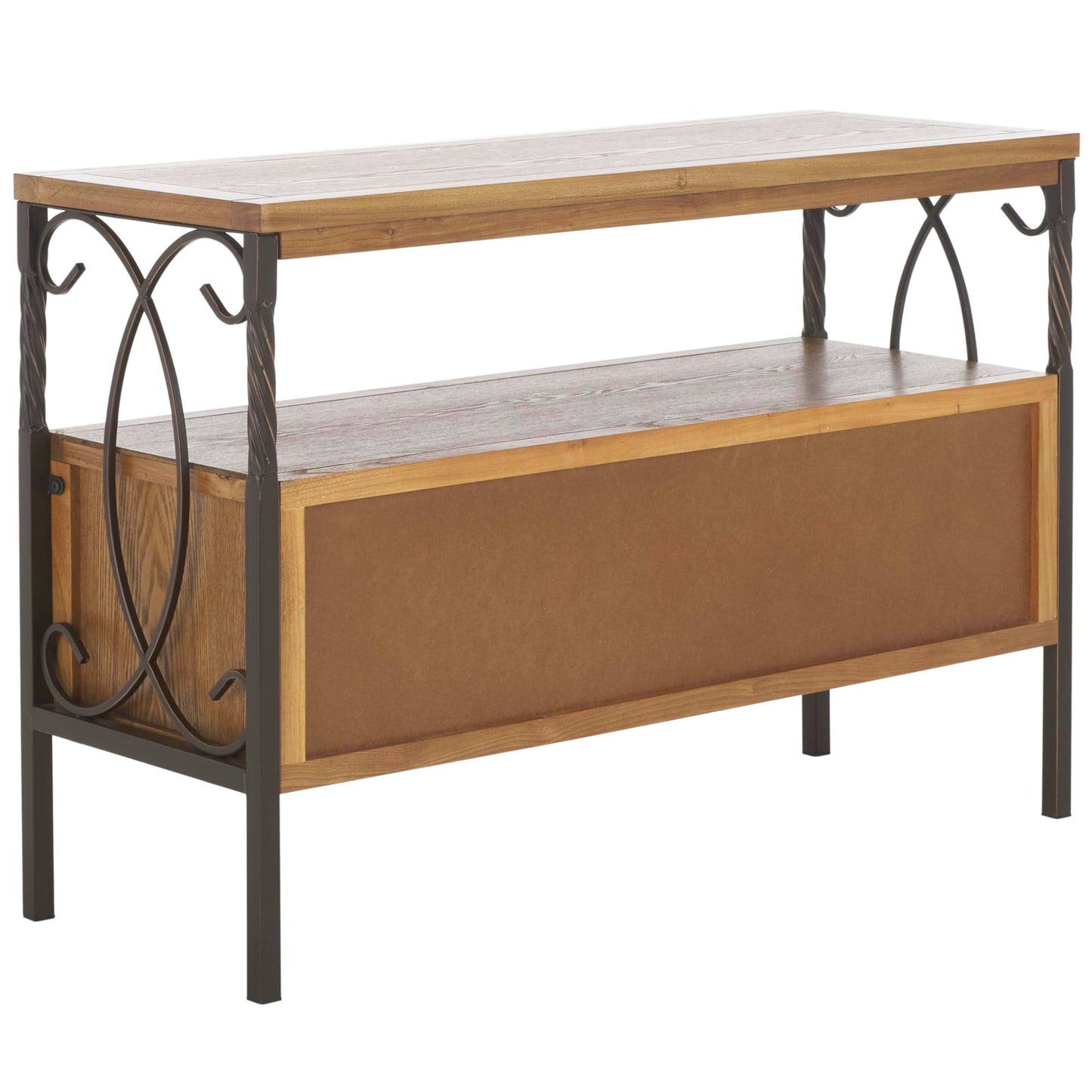 SAFAVIEH Home Collection – Joshua Oak Brown 3-Drawer Console Table with Shelf, Wicker Front Storage Drawers, Farmhouse-Inspired Accent Console for Entryway or Living Room (AMH6532C)