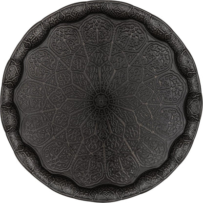 13.60 inches, Alisveristime Turkish Ottoman Coffee Tea Serving Tray Metal with Traditional Motifs, Available in Five