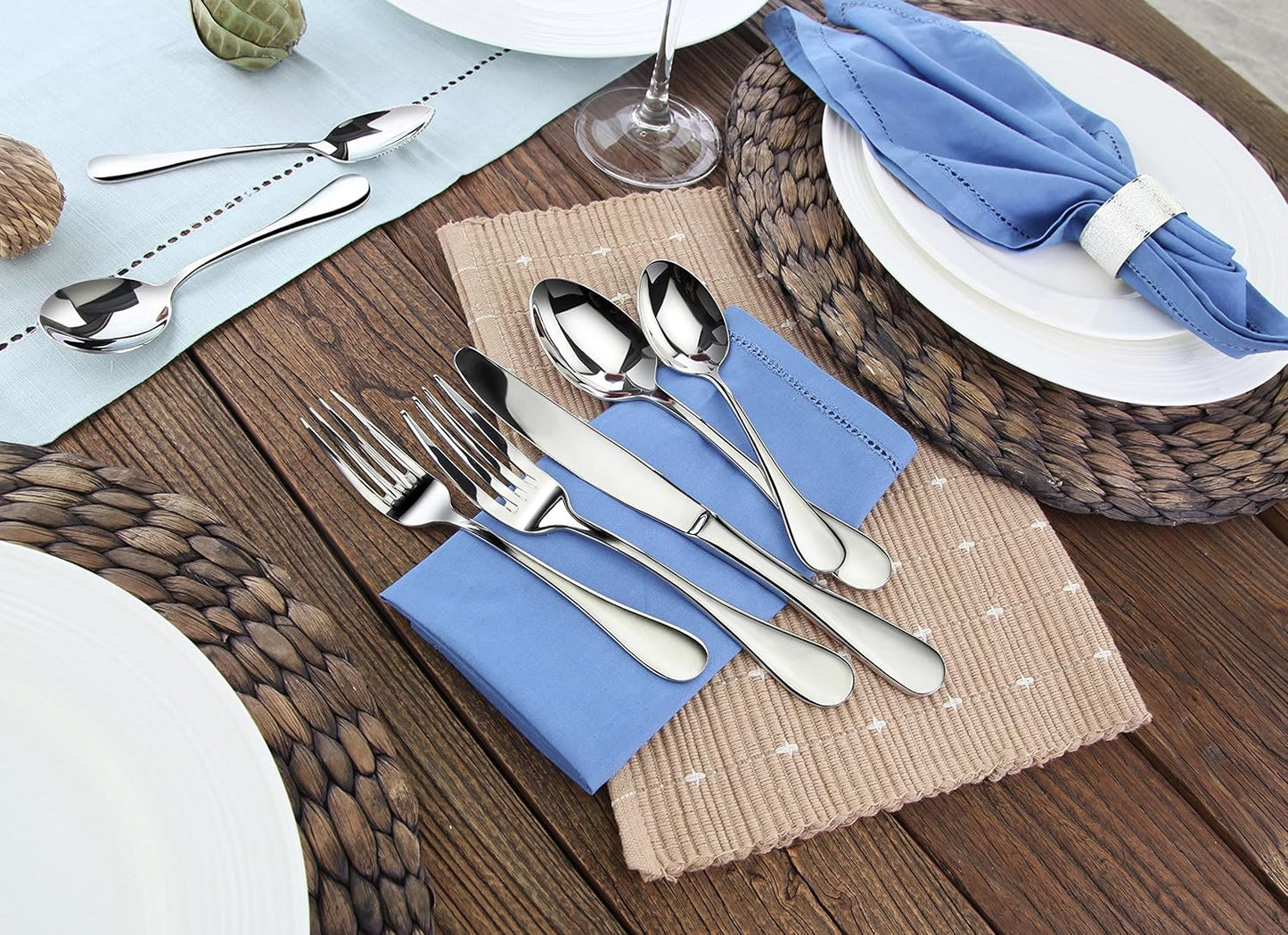 Artaste 56389 Rain 18/10 Stainless Steel Flatware Set, 20-Piece, Service for 4