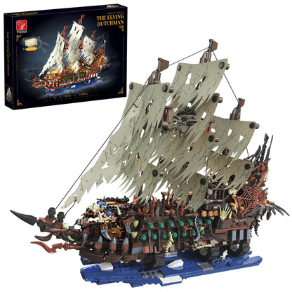 TYCOLE Pirate Ship Building Sets with Lights, MOC Flying Dutchman Model Toy Boat, Ghost Ship Building Blocks Sets, Great for Adults and Teens as a Birthday or Party Gifts(2159Pieces)