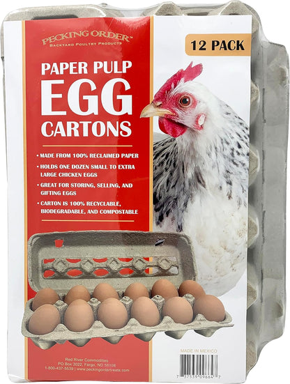 12 Pack Pecking Order Paper Pulp Egg Cartons