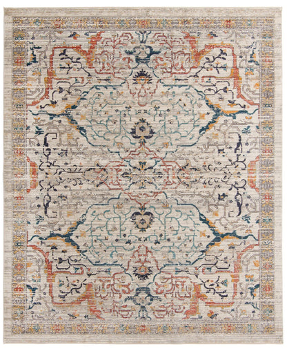 Unique Loom Lola Collection Area Rug - Vivacious (10' x 12' 4" Rectangle, Ivory/Blue)