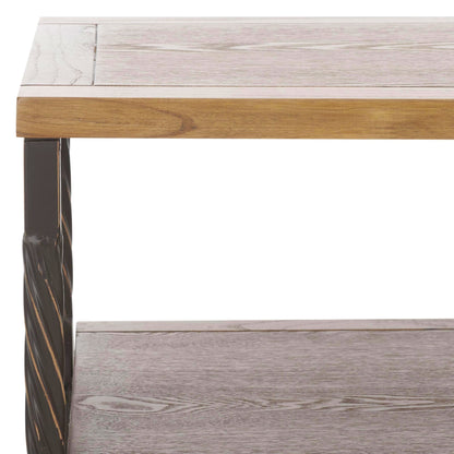SAFAVIEH Home Collection – Joshua Oak Brown 3-Drawer Console Table with Shelf, Wicker Front Storage Drawers, Farmhouse-Inspired Accent Console for Entryway or Living Room (AMH6532C)