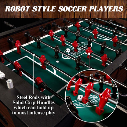 Barrington 58” Richmond Foosball Table Competition Size, Durable and Stylish with Tabletop Sports Soccer Balls, Perfect for Family Game Rooms